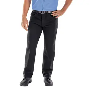 Red Kap Men's Relaxed Fit Jean, Prewashed Black, 32x30