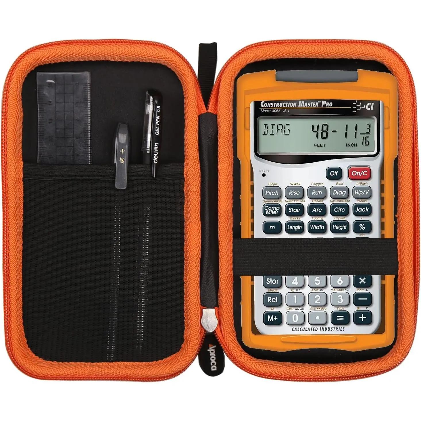 Calculator is not included！Hard Storage Travel Case, for Calculated Industries 4065 4080 Construction Master Pro Calculator (Case Only)