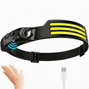 Outdoor Night Running LED Headlamp, USB Rechargeable COB Flashlight, Strong Light, Waterproof Design, Ideal for Hiking & Camping