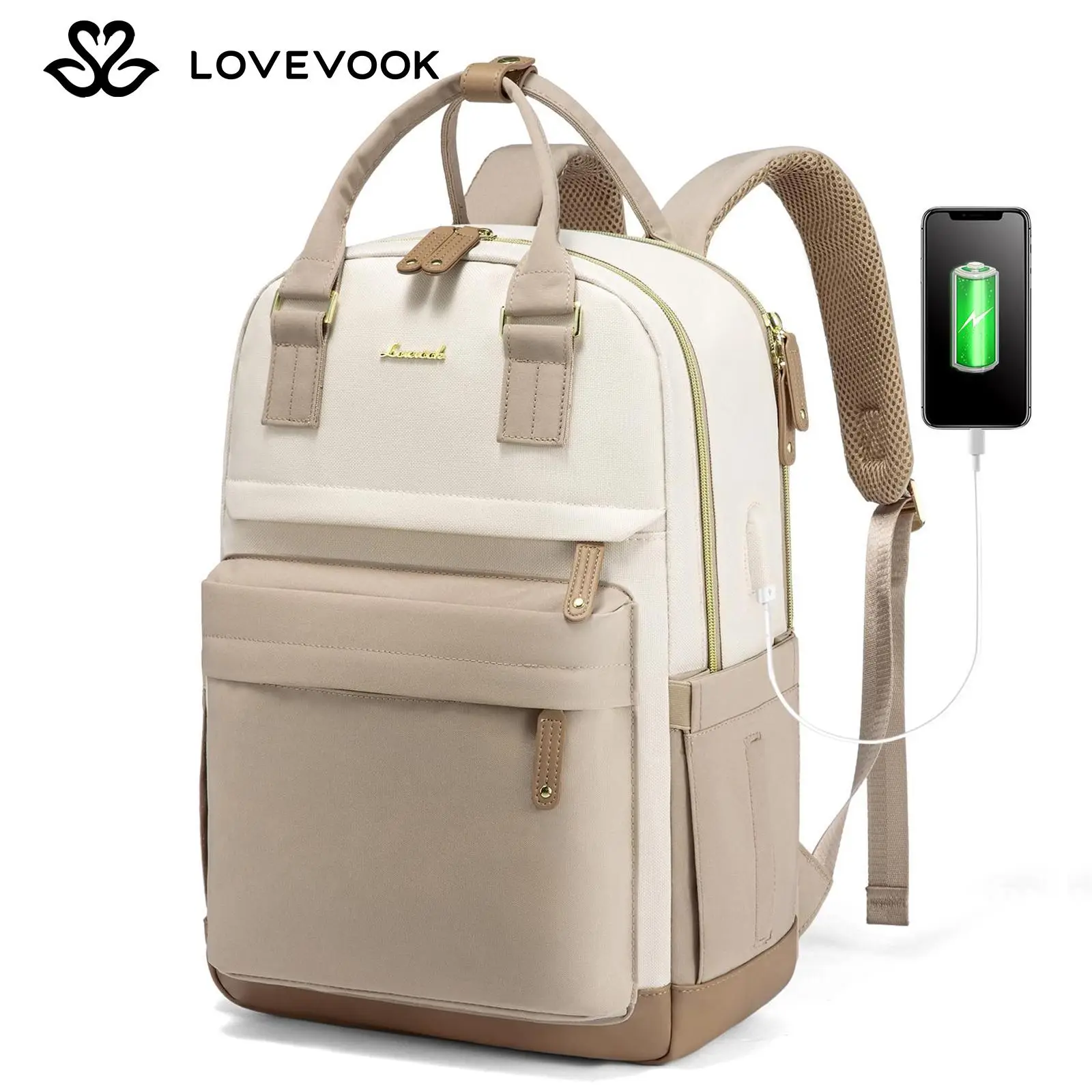 LOVEVOOK Laptop Backpack with USB Port, Backpack Purses for Women, Ideal Travel Backpacks for College, Work, Nursing, Travel, School Backpack, and Per