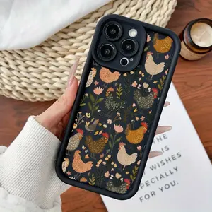 Phone Case - TPU Shockproof Phone Case with Chicken And Flower Patterns, Compatible with iPhone 17 E Air Pro ProMax iPhone16 15 14 Plus 13 12 Mini 11 X XS XR Series. Ideal As a Birthday Gift for Girlfriends, Boyfriends, Friends