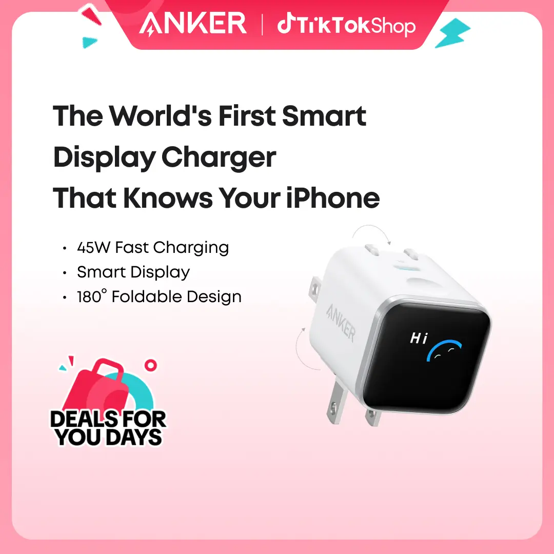 【Perfect Charger for iphone】Anker 45W Fast Charging USBC Charger with LED Display, Fast Charging Block  for iPhone 17/16/15 Series, MacBook, Apple , Safe & Compact Power Adapter for Apple Devices,summerwins,FathersDayGift，#DealsForYouDays