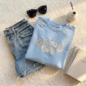 Embroidered Oyster Shell Sweatshirt, Coastal Beach Ocean Graphic Tee