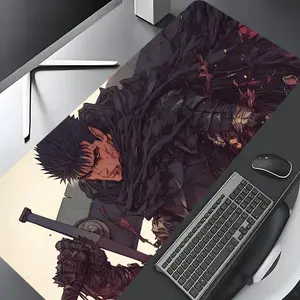 Epic Fantasy Dark Warrior Design Mouse Pad, Large Game Mouse Pad, Aesthetic Desktop Decoration Protective Pad, Rubber Pad Non-slip Lock Edge Work Pad