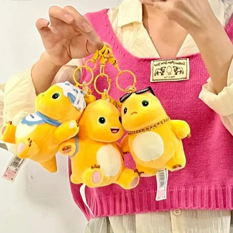 12cm Nailong Cartoon Milk Dragon Plush Pendant Toy Cute Stuffed Animal Dinosaur Bag Accessory Keychain Kids Xmas Birthday Gifts