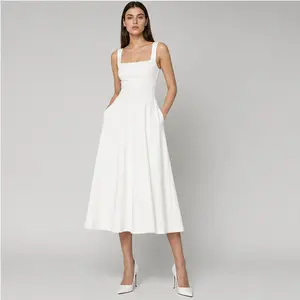 Women's Formal Party Maxi Dress - New Summer Arrival, Thick Straps, Unique Niche Design, Slim-Fit Waist-Cinching Silhouette