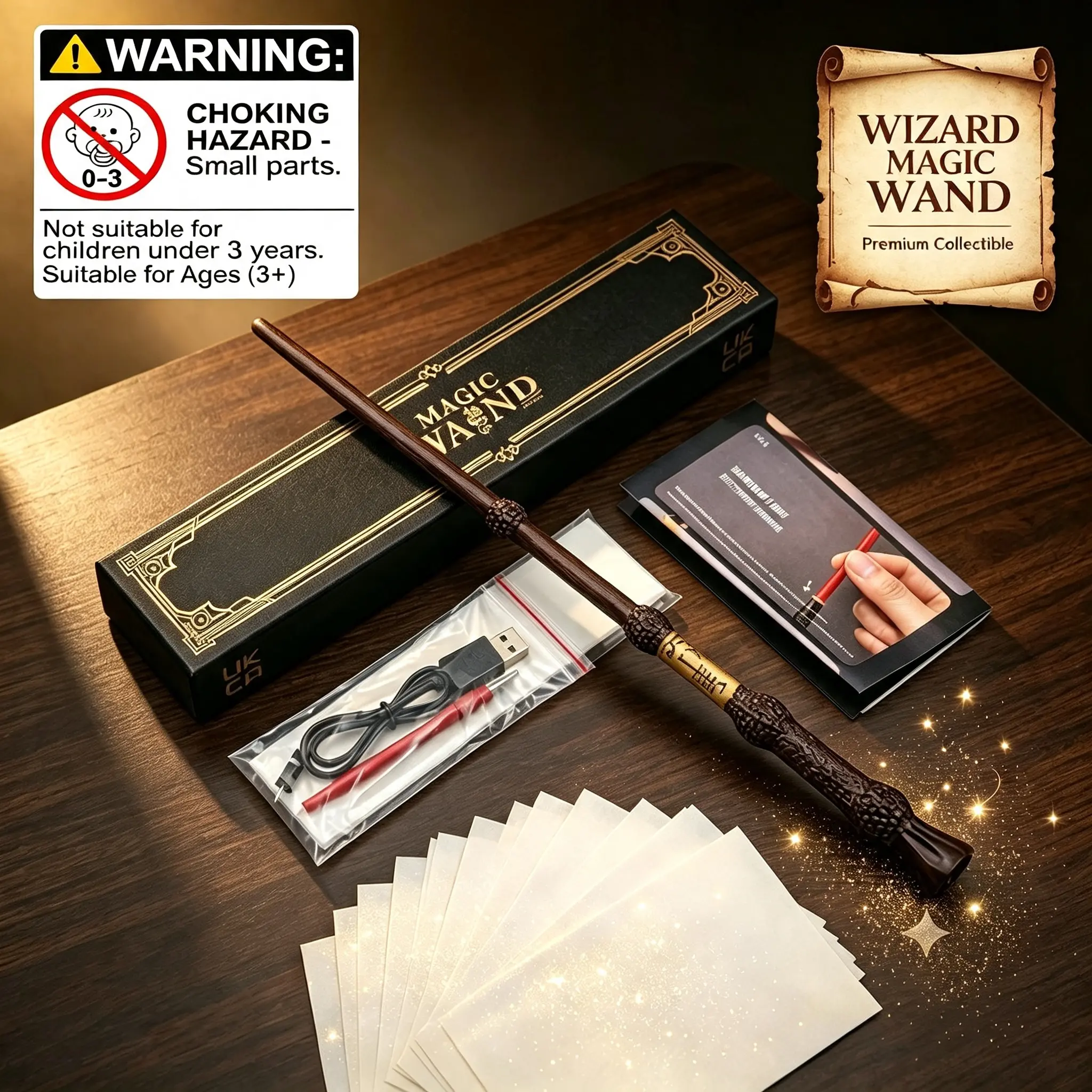 Smokeless Ash-Free Magic Wand Trick Paper, High-Playability Prop, Beginner Magician Accessory, Family Game & Teen Birthday Gift (Toys & Hobbies Magic Kits & Accessories)