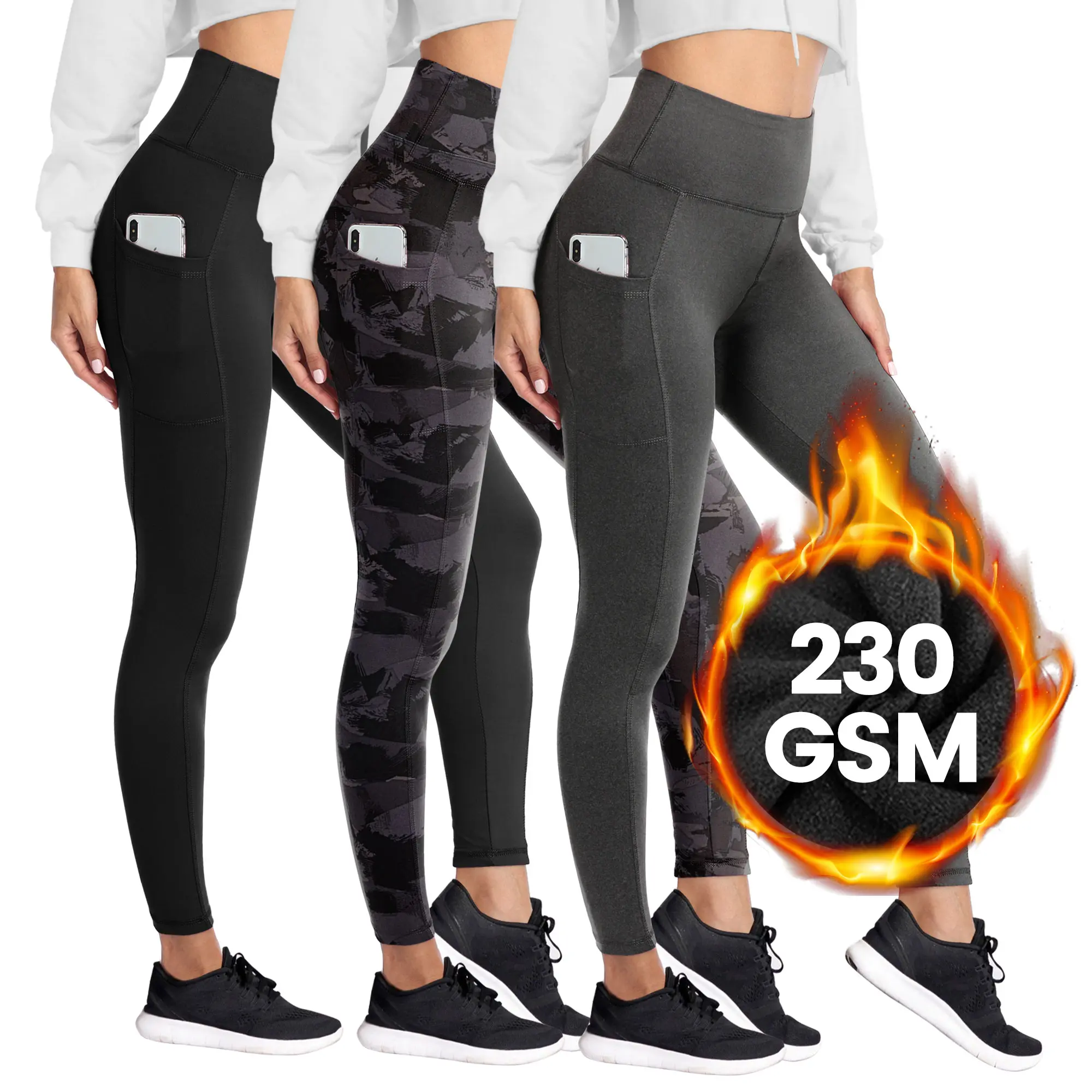 Black+Black Printed+Deep Grey Healther (2 Pockets)