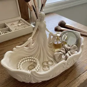 Goddess Vanity Tray - Elegant White Design for Jewelry & Makeup Storage - Perfect for Organizing Accessories & Beauty Products