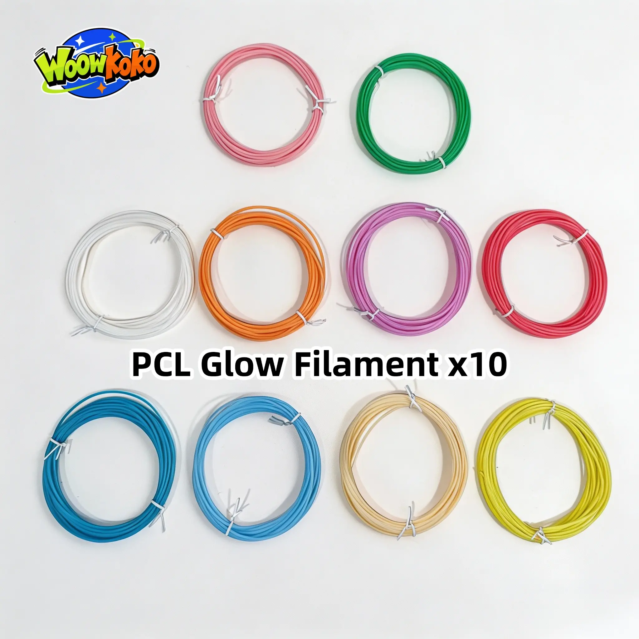 WOOWKOKO 3D Pen Glow in the Dark Filament 10-Pack