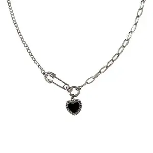 Dainty Love Heart Necklace, Dainty Layering Jewelry for Women, Daily Versatile Chain Accessory with Subtle Charm for Effortless Style Lightweight Hypoallergenic Statement Jewelry, Perfect for Daily Streetwear Festival Party Date Night & Bold Grunge Looks