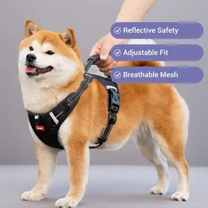 No Pull Reflective Dog Harness Adjustable Breathable Pet Chest Strap for Outdoor Walking