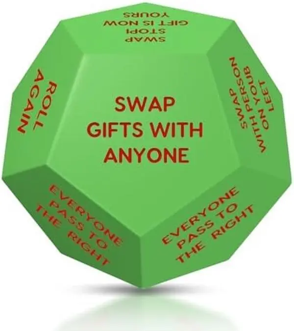 Santa Swap Gift Exchange Dice, 3 * 3in Exchange Christmas Stocking Stuffers