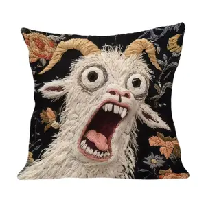 Viral Screaming Goat Pillow Cover – Hilarious Decor Fun Accessory for Your Living Room, Car or Dorm! A Conversation Starter That’s Perfect for Gifting & Spreading Laughs | Case Only