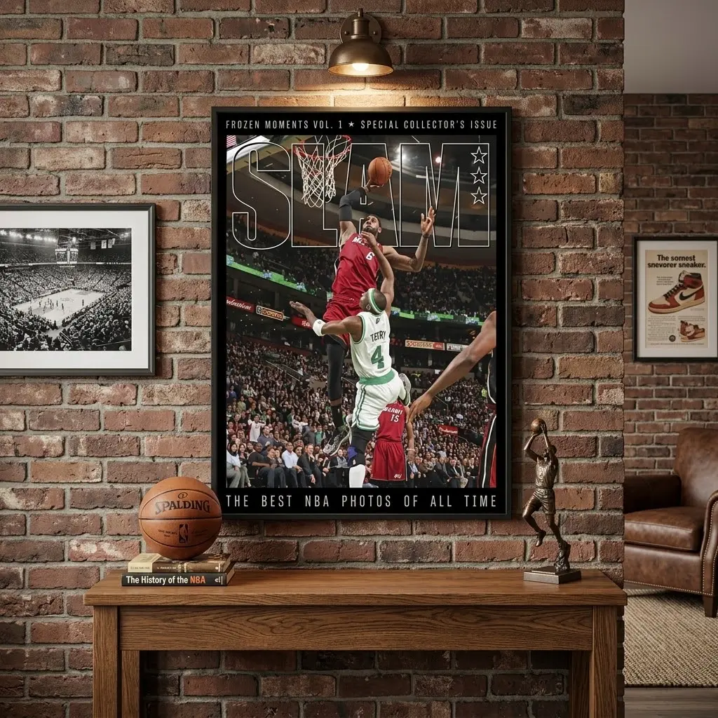 LeBron James SLAM Magazine Cover Poster - Iconic NBA Dunk Wall Art