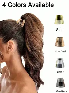 Exaggerated Universal Thread Large Bell Ponytail Clip Plastic Hairband, Women's Fashion Punk Hair Tie, Elegant Simple Fringe Hair Ring, Ponytail Claw Clip