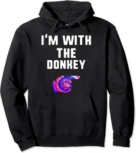 I'm With donkey Tie Dye Halloween Matching Couple Costume Pullover Hoodie - Jamespatric Shop 61B08HCGMX82