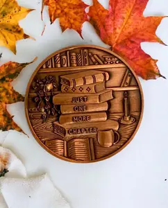 One More Chapter Go to Bed Decision Coin Bookish Gift Copper Silver Gold Flip Coin Bookworm Decision Maker Coin