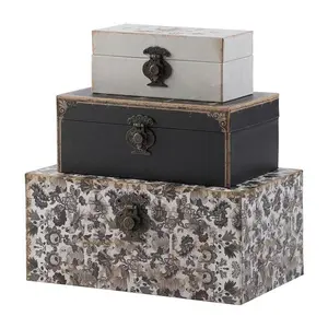 Set of 3 Nesting Decorative Storage Boxes by Valerie