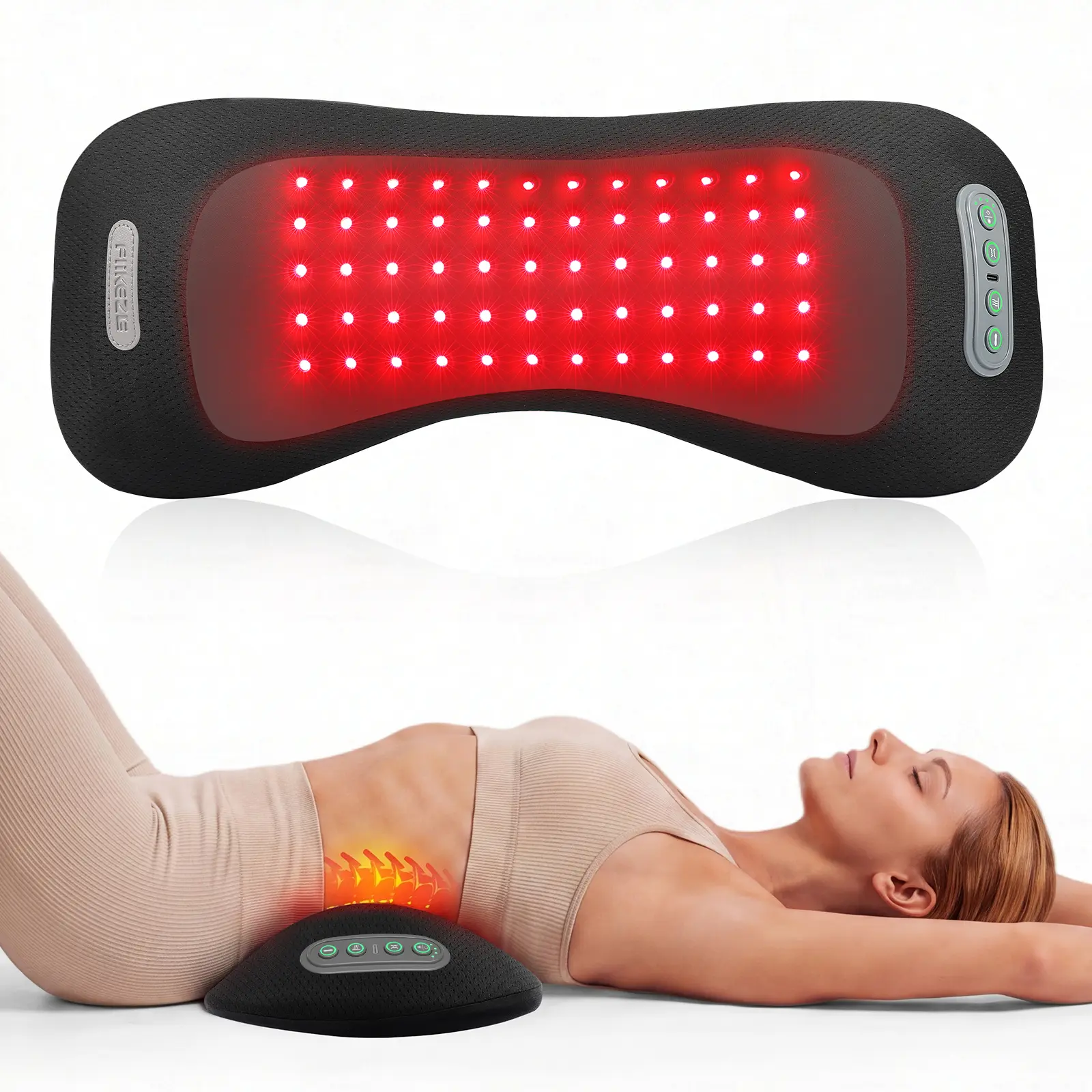 FLIKEZE 2026 New Portable Waist Muscle Recovery Massager - Red Light Therapy, Heat Therapy, Physical Traction, Vibration - Personal Care Massage Device Ideal Gift for Parents Daily