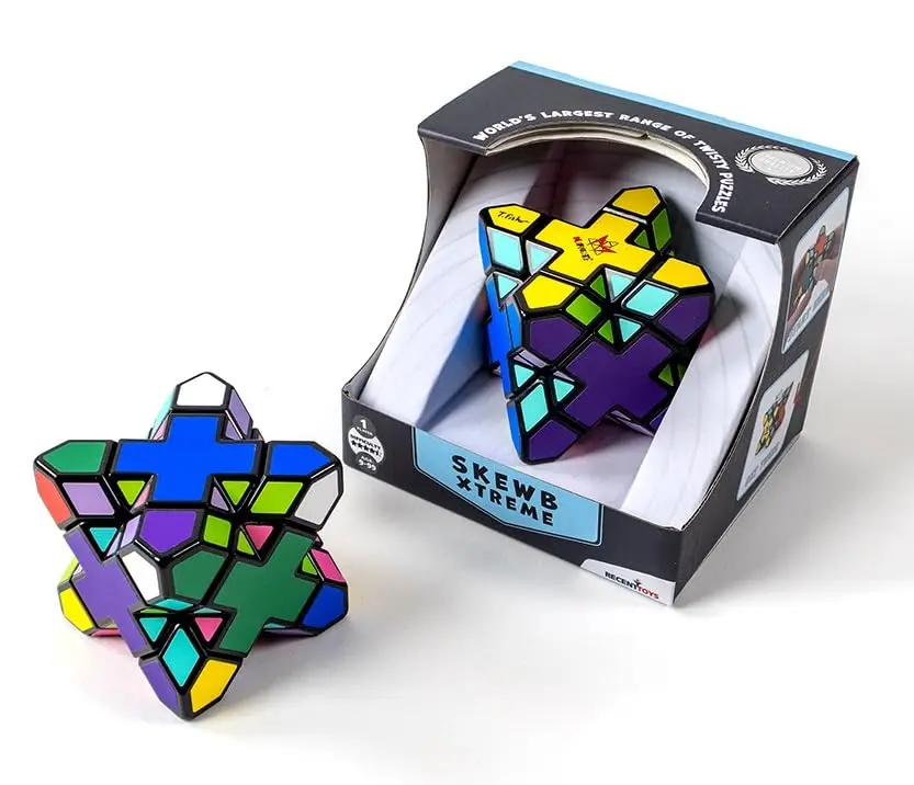Meffert's Skewb Xtreme - 10-Sided Diamond Brainteaser Puzzle Challenge for Ages 9+ - Colorful & Durable Travel-Friendly Fun