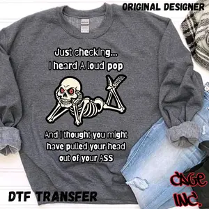 Original Designer Skeleton DTF Transfer Hot Peel Ready To Press for Pocket Designs Koozies Hats & More Quality Xtool Apparel Printer