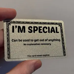 Plastic I’m Special Card for your wallet - Funny excuse card - Gag gift - Prank gift