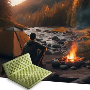 XPE outdoor portable folding small seat cushion honeycomb egg slot pad thickened with aluminum mold moisture-proof pad floor mat fishing mat