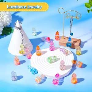 1Pc Luminous Glass Bottle Charms Glow in the Dark Wishing Bottle Charms Pendants for Bracelets Necklace Earrings Jewelry Making DIY Ornament Accessories，Random Color
