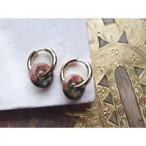 Gordi Unakite Hoop Earrings