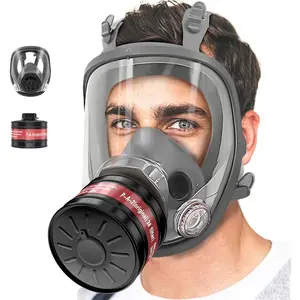 Gas Masks Survival Nuclear and Chemical with 40mm Filter, Full Face Respirator Gas Mask with 40mm Activated Carbon Filters