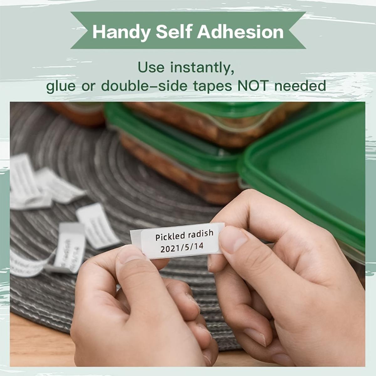 thermal label stickers, thermal label paper, self-adhesive label paper, non-adhesive label paper, suitable for P11, P12, P15, M1, D35. Can be used for gift tags and name tags, with waterproof and oil-proof features.