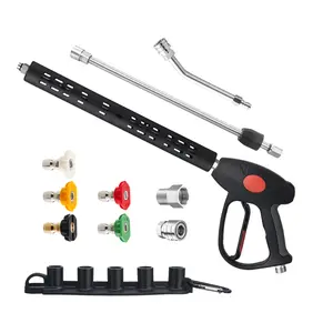 M MINGLE High Pressure Washer Wand Replacement, 30-Degree Curved Extension Wand Power Washer Attachment, M22 15mm/M22 14mm Fittings, 5 Nozzle Tips, 4000 PSI for Car Washing & High-Pressure Cleaning fathersdaygift