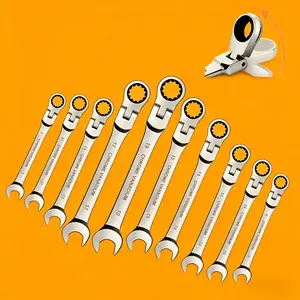 Flexible Ratchet Wrench Set 5pcs Ideal for furniture assembly, outdoor tools, and daily household use  Metric 6-10mm Flex-Head Ratcheting Wrench Set, Professional Chrome Vanadium Steel Ratchet Wrench Wrenches Kit Metric Flex Head