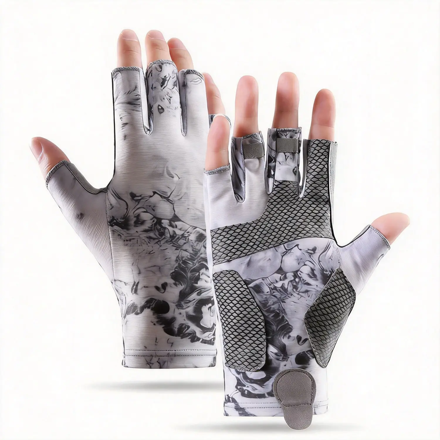 Unisex Summer Outdoor Fishing Gloves, Fishing Gear, Breathable Cool Material, Exposed Fingers, High Elasticity, Anti-Slip Half-Finger Design, Ideal for Sailing & Water Sports