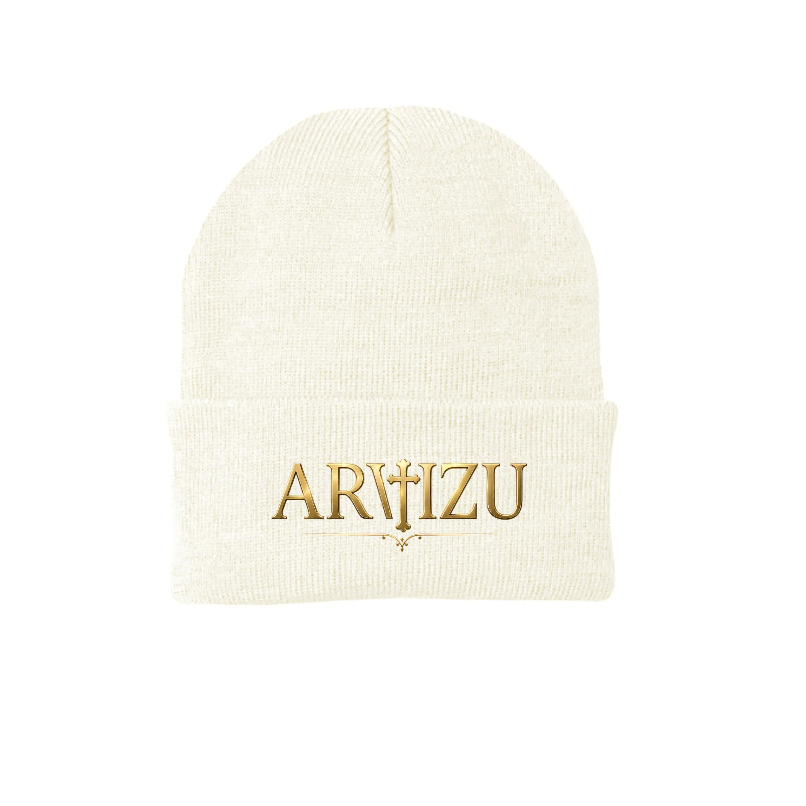Arvizu Knit Cap — CP90 | Luxury Streetwear Beanie, Matte Logo Front, Premium Acrylic Knit