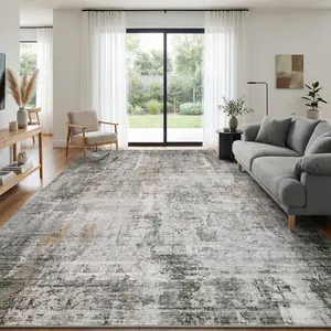 Amoami Abstract Washable Area Rug, Modern Street Art Carpet, Non Slip Backing, Soft Lightweight Rug, Machine Washable Indoor Carpet for Living Room, Bedroom, Dorm and Game Room Decor