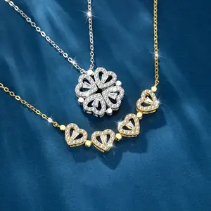 Heart Magnetic Pendant Charm Necklace Anniversary Auspicious Birthday Daily Engagement
