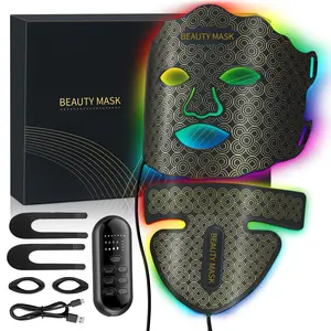 GlowTech Red Light Therapy Mask for Face and Neck, 173-LED Facial Skin Care Device with 1200mAh Rechargeable Battery, Timer Mode, All Skin Types, Black Home & Travel Personal Care Appliance, Beauty Machine, Facial Care Instrument