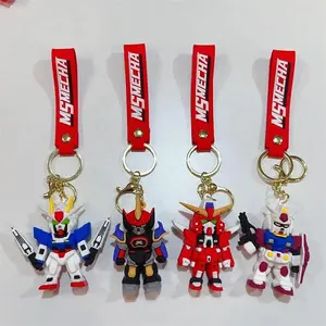 New Style Creative Cartoon Cartoon Robot Gundam Doll Keychain Chain Car Pendant Ornament Children's Birthday Gift Christmas Gift