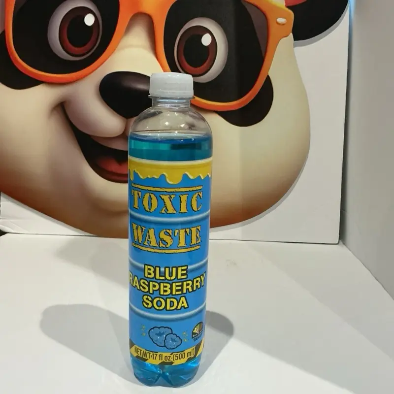 Toxic Waste Blue Raspberry Flavored Soda