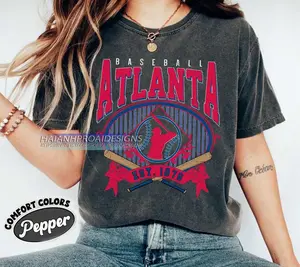 Comfort Colors Retro Atlanta Baseball Shirt - Baseball Atlanta T-Shirt Atlanta Fan Gift Graphic Hoodie Sweatshirt Unisex