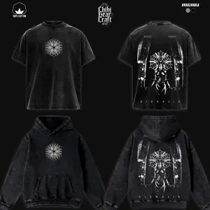 Signalis Shirt Falke FLR Commander Vintage Washed Oversized Hoodie Retro Gaming Cosmic Horror Graphic Tee Faded Dark Anime Streetwear Y2K Merch Gift For Game Fan