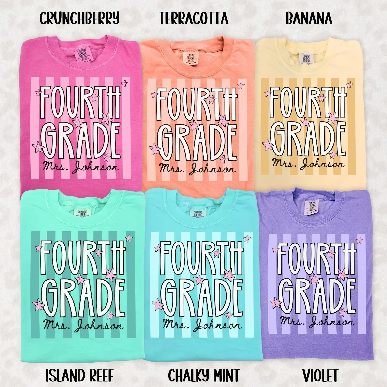 Custom Fourth Grade Shirt, 4th Grade Teacher T-Shirt, Personalized Grade Level Tee