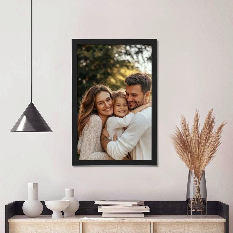 Customized black wooden frame with high-definition and rich texture suitable for couples families friends and home decoration