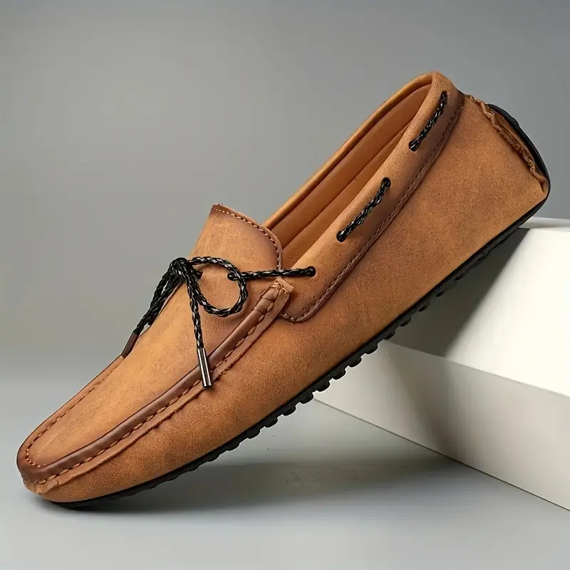 Men's Fashion Penny Loafers, Driving Sailboat Style, Black