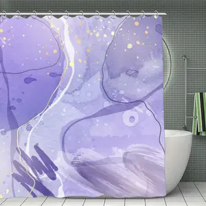 Modern Abstract Marble Shower Curtain, Waterproof Bath Curtain for Minimalist Bathroom Decor, 72×72 Inch