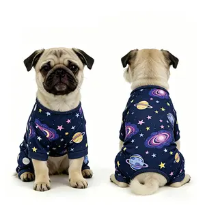 Ultra-Soft Dog Pajamas Gentle on Sensitive Skin Cozy Breathable Sleepwear for Small Dogs Cute Comfy PJs with Dinosaur & Polka Dot Patterns