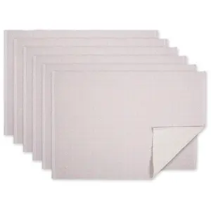Design Imports Set Of 6 Dobby Dots Rib Reversib le Placemats