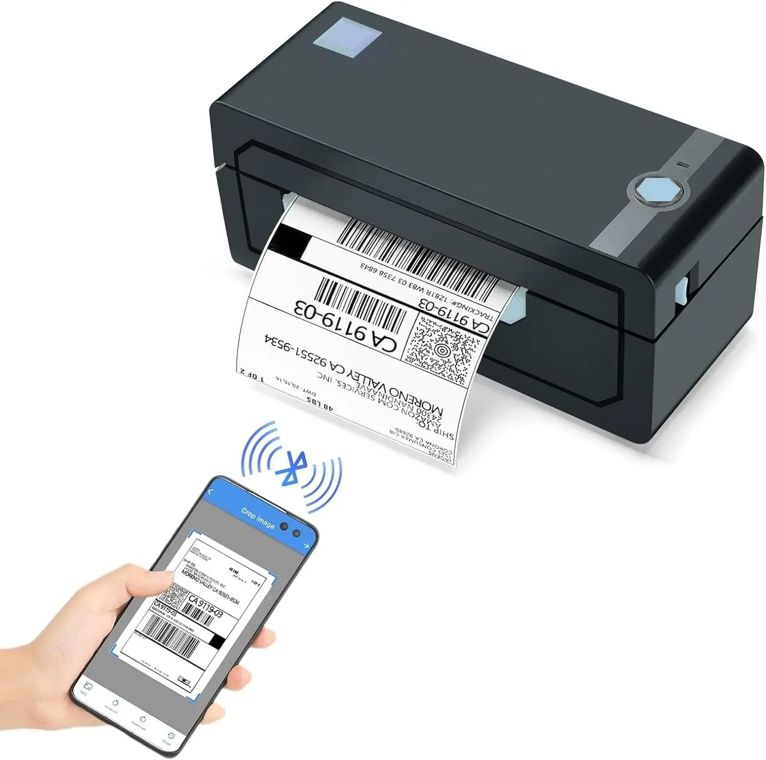 JADENS Thermal Printer, 4''X6'' Bluetooth Label Printer for Shipping Packages, Compatible with Windows Smartphone JADENS